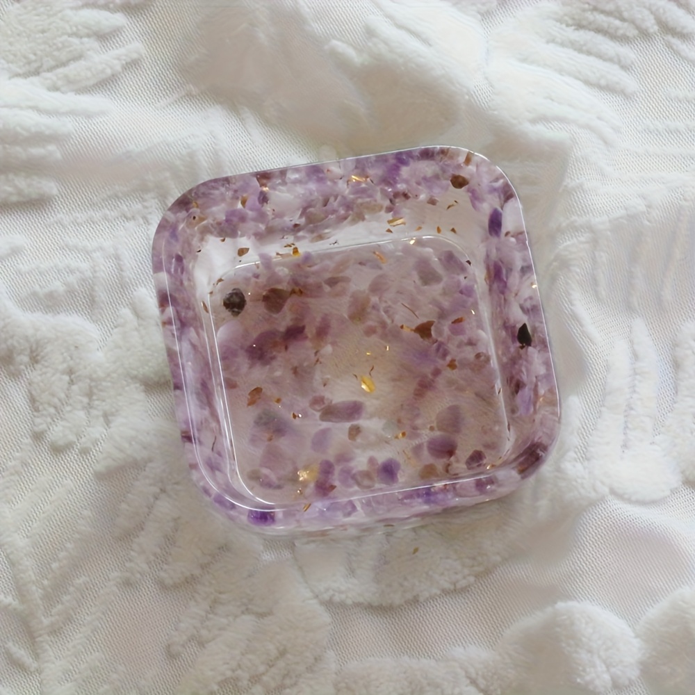 Random Color Resin Crystal Broken Stone Square Bowl